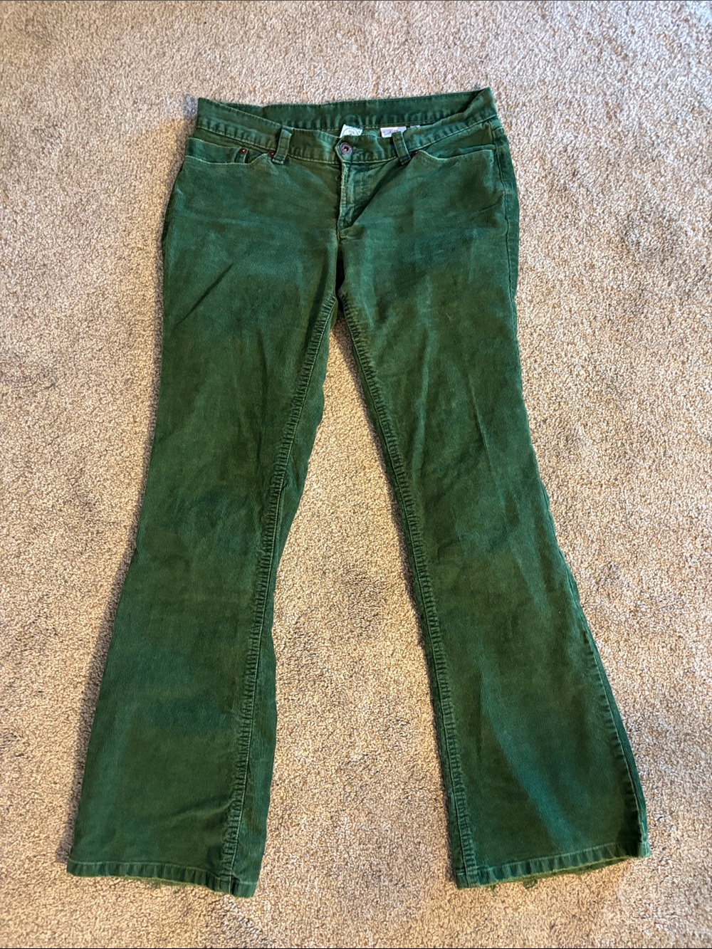 Low rise vintage Lucky Brand  Green Corduroy jeans